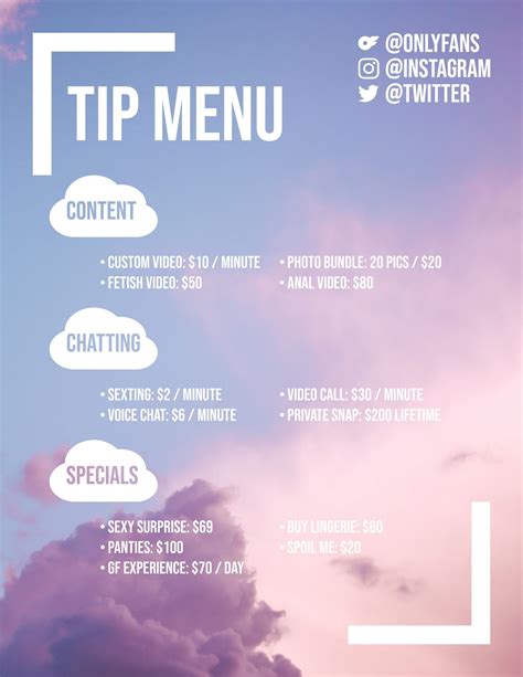 tip menu ideas|Tip menu ideas